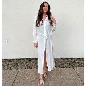 SummerSalt Silky Long Shirtdress Cover-up